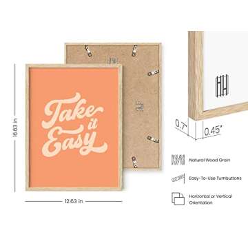 HAUS AND HUES Relax Sign Peach Pictures for Room - Cute Quote Posters and Inspirational Wall Art for Girls, Relax Wall Decor, Relax Art Sign, Relax Poster, Cute Posters for Teen (Beige Frame, 12x16)