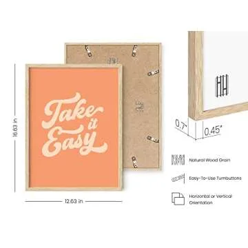 HAUS AND HUES Relax Sign Peach Pictures for Room - Cute Quote Posters and Inspirational Wall Art for Girls, Relax Wall Decor, Relax Art Sign, Relax Poster, Cute Posters for Teen (Beige Frame, 12x16)