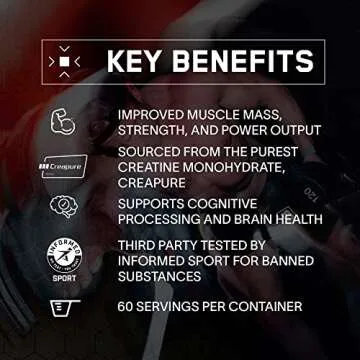 BARE PERFORMANCE NUTRITION, BPN Pure Creatine Monohydrate Powder by Creapure, 5g of Creatine per Serving, Supports Muscle Growth, Unflavored Creatine Powder, 30 Servings