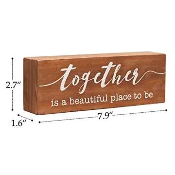 NIKKY HOME Rustic Wooden Box Sign with Positive Sayings