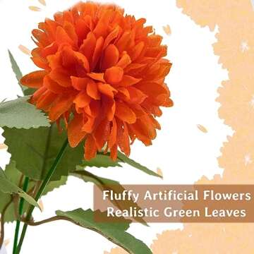 Artificial Marigold Flowers, 4 Pack 12 Inch Silk Marigold Flower Heads Bouquet for Day of The Dead Decor Halloween Decoration Dia De Los Muertos Home Decoration, Orange & Yellow