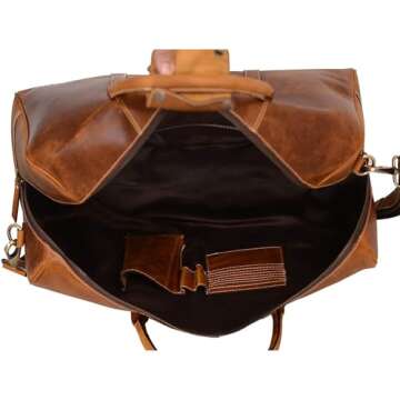 KomalC 20 Inch Leather Duffel Bag - Premium Travel & Gym