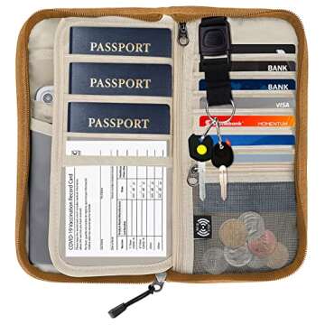 ZOPPEN Rfid Passport Holder Travel Wallet Family Documents Organizer Travel Accessories for 6 Passpo...