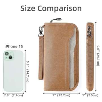 ZOPPEN Rfid Passport Holder Travel Wallet Family Documents Organizer Travel Accessories for 6 Passport, with Vaccine Card Slot Fits 4.3 X 3.5 inches Vaccine Card, #05 Khaki