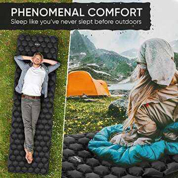 POWERLIX Ultralight Sleeping Pad for Camping with Inflating Bag– Compact Lightweight Camping Mat, ...
