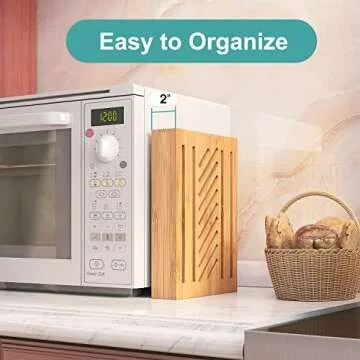 Bamboo Bread Slicer for Homemade Bread,Adjustable Width Bread Slicing Guides. Sturdy Wooden Bread Cutting Board. Makes Cutting Bagels or Even Bread Slices Easy Natural