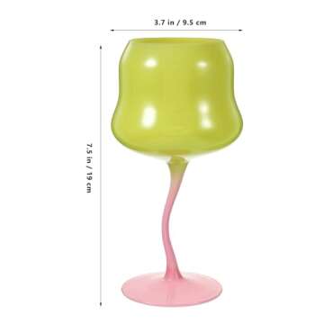 Amosfun Rose Cocktail Glasses Cute Wine Goblet Decorative Stemmed Cup Colored Shaped Glassware for W...