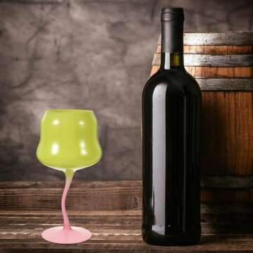 Amosfun Rose Cocktail Glasses Cute Wine Goblet Decorative Stemmed Cup Colored Shaped Glassware for Wine Drinks Ice Cream Dessert Yellow