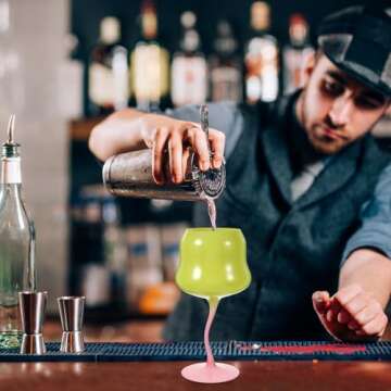 Amosfun Rose Cocktail Glasses Cute Wine Goblet Decorative Stemmed Cup Colored Shaped Glassware for Wine Drinks Ice Cream Dessert Yellow