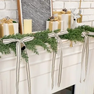 Glitinsel 12 Pcs Cotton Christmas Bows Decor for Holiday