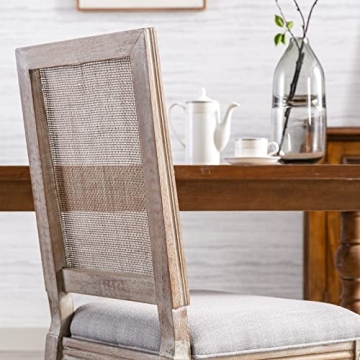 Guyou Farmhouse Dining Chairs Set of 2 with Rattan Back