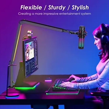 RGB Mic Boom Arm – Stylish & Sturdy Microphone Support