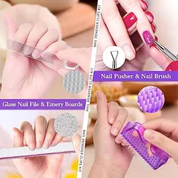 MORGLES Gel Polish Remover Kit with Clips and Accessories