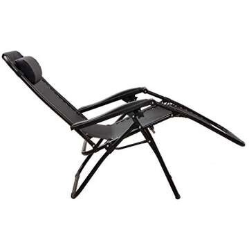 BalanceFrom Adjustable Zero Gravity Lounge Chair Recliners for Patio, Pool with Cup Holder (Black)