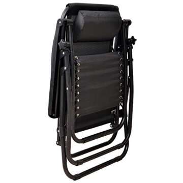 BalanceFrom Adjustable Zero Gravity Lounge Chair Recliners for Patio, Pool with Cup Holder (Black)