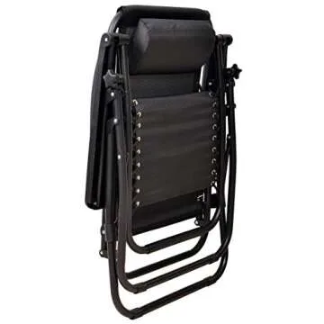 BalanceFrom Adjustable Zero Gravity Lounge Chair Recliners for Patio, Pool with Cup Holder (Black)