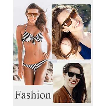 Frienda 3 Pairs Vintage Square Cat Eye Sunglasses Unisex Small Trendy Cateye Sunglasses