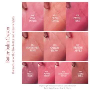 CLIO Butter Balm Crayon, 2-in-1 Lip and Cheek Tint, Buildable Lightweight Cream Blush, Crayon Lipstick Makeup (003 PASTEL ROSE, One Size)