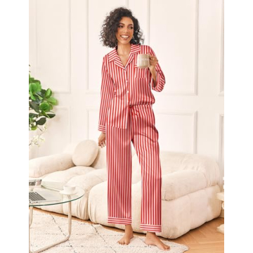 Ekouaer Women's Satin Pajama Set - Luxurious Sleepwear