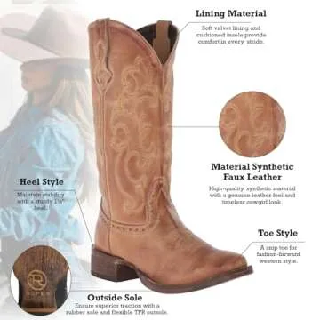 Roper Womens Lindsey Boot Tan Comfortable Stylish Wear