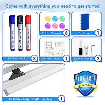 maxtek Rolling Whiteboard, 72x40 Large Double-Sided White Board Dry Erase on Wheels, Giant Magnetic White Board Standing for Office, School, Home Office, Homeschool(72 x 40)