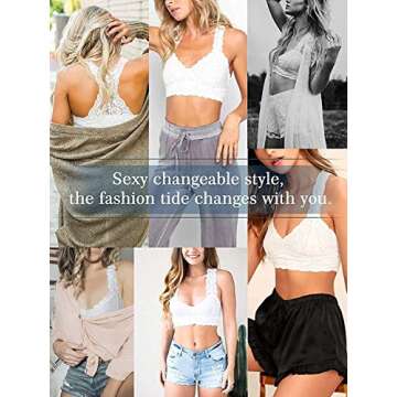 YIANNA Floral Lace Bralette - Padded & Wireless Comfort