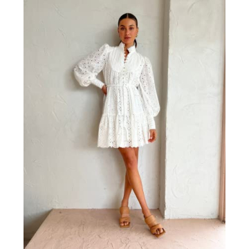 Trendy Aoxwomens Long Sleeve Swing Midi Dress with Pockets