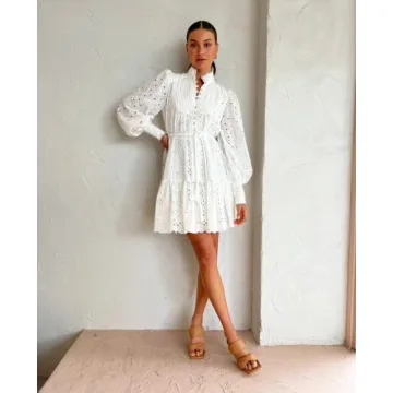 Trendy Aoxwomens Long Sleeve Swing Midi Dress with Pockets