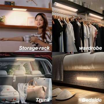 LEPOTEC 54 LED Under Cabinet Light, Pantry Light for Mom, 2500mah Rechargeable Wireless Motion Sensor Closet Light, Ultra Thin, Glare-Free Lighting for Removable Paste Anywhere (2 Pack)