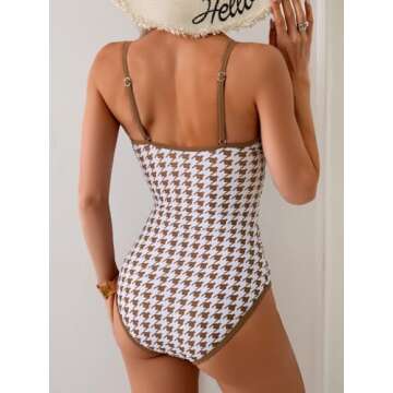 Eomenie Women's One Piece Swimsuit Tummy Control Slimming Bathing Suit Color Block Spaghetti Strap 1...