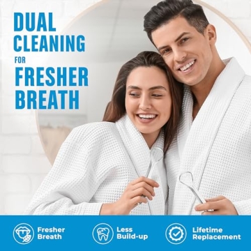 Stainless Steel Tongue Scraper for Adults - 2 Pack with Cases