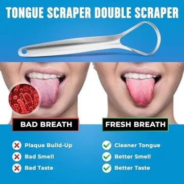 Stainless Steel Tongue Scraper for Adults - 2 Pack with Cases