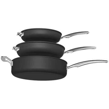 CUISINART N61-11 Nonstick Hard-Anodized Nesting Cookware Set, 11 Piece, Black