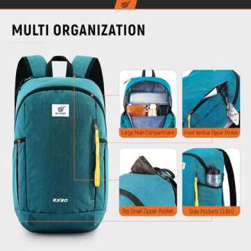 SKYSPER Small Backpack 20L Hiking Backpack Lightweight Travel Daypack for Women Men(Cyan)