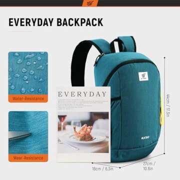 SKYSPER Small Backpack 20L Hiking Backpack Lightweight Travel Daypack for Women Men(Cyan)