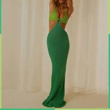 NUFIWI Vintage Tie Dye Bodycon Midi Dress for Women