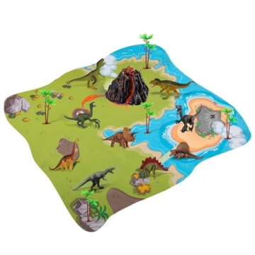 TEMI Dinosaur Volcano Playset for Kids 3-5 Years