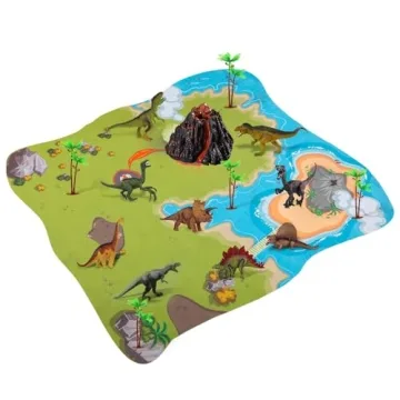 TEMI Dinosaur Volcano Playset for Kids 3-5 Years