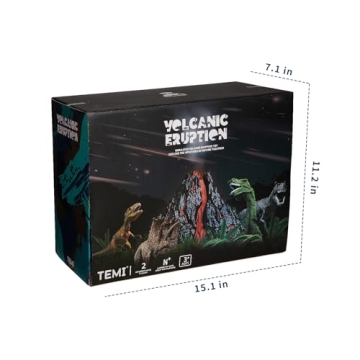 TEMI Dinosaur Volcano Playset for Kids 3-5 Years