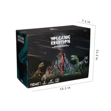 TEMI Dinosaur Volcano Playset for Kids 3-5 Years