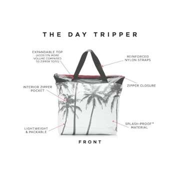 ALOHA Collection Kalapana Zipper Tote | Lightweight, Packable, and Splash-Proof Beach Tote Bag