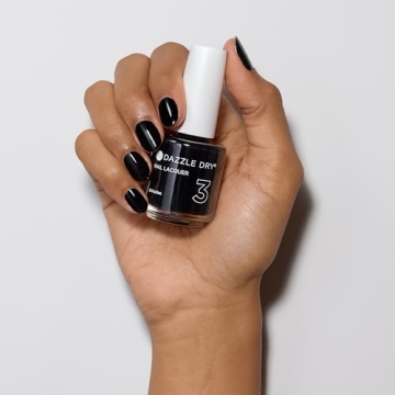 Dazzle Dry Nail Lacquer (Step 3) - Midnight Express - A blackest black. Full coverage cream. (0.5 fl oz)