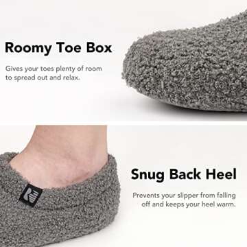 RockDove Women's Teddy Fleece Closed Back Indoor Slipper, Size 9-10 US Women, Dark Gray