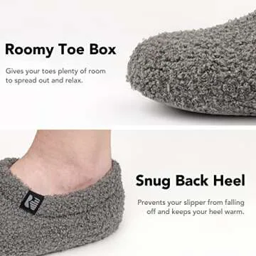 RockDove Women's Teddy Fleece Closed Back Indoor Slipper, Size 9-10 US Women, Dark Gray