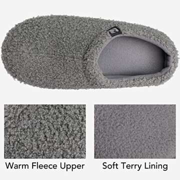 RockDove Women's Teddy Fleece Closed Back Indoor Slipper, Size 9-10 US Women, Dark Gray