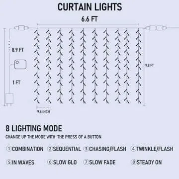 FUNPENY 300 LED Window Curtain String Lights - USB Powered
