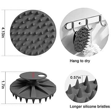 INNERNEED Scalp Care Massager Shampoo Brush, Wet & Dry Manual Head Scrubber Hair Washing, Soft Silic...