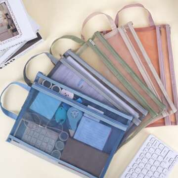 EOOUT 10 Pack Mesh Zipper Pouch Bags for Organizing