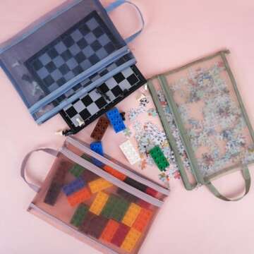 EOOUT 10 Pack Mesh Zipper Pouch Bags for Organizing