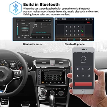 Double Din Car Stereo with Apple Carplay and Bluetooth